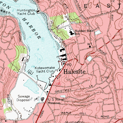 Topographic Map of Huntington Town Dock, NY