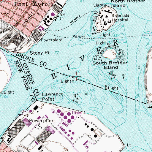 Topographic Map of Lawrence Point Ledge, NY