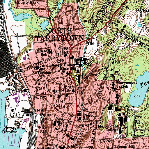 Topographic Map of John Paulding School, NY