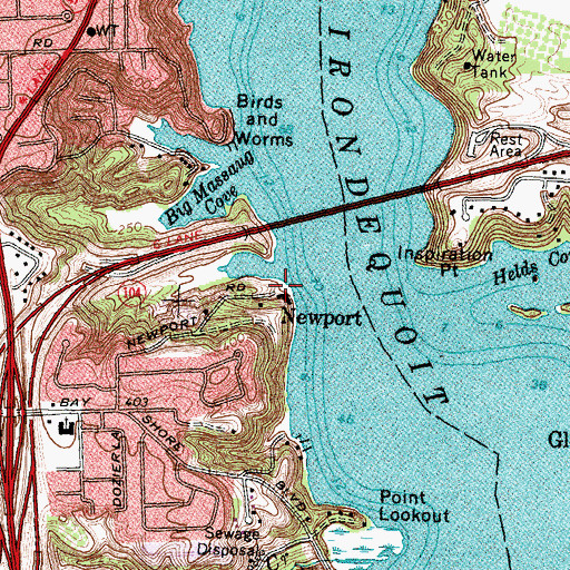 Topographic Map of Newport Marina, NY