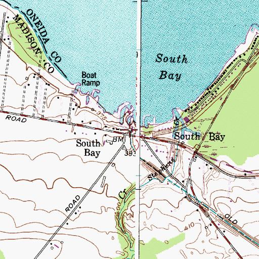 Topographic Map of Oneido Lake Marina, NY