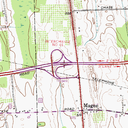 Topographic Map of Interchange Number 41, NY