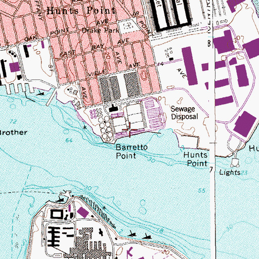 Topographic Map of Barretto Cove, NY