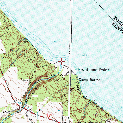 Topographic Map of Trumansburg Creek, NY