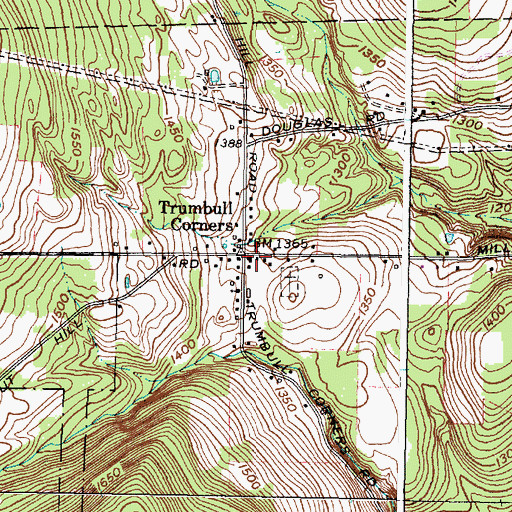 Topographic Map of Trumbull Corners, NY