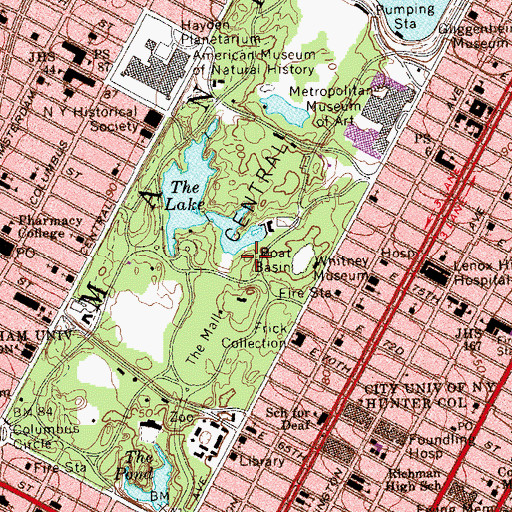Topographic Map of New York County, NY