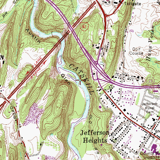 Topographic Map of Austin Glen, NY
