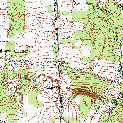Topographic Map of Hibbards Corner, NY