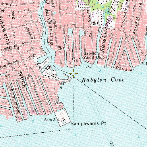 Topographic Map of Sampawams Creek, NY