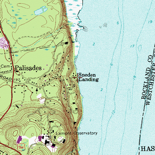 Topographic Map of Sneden Landing, NY