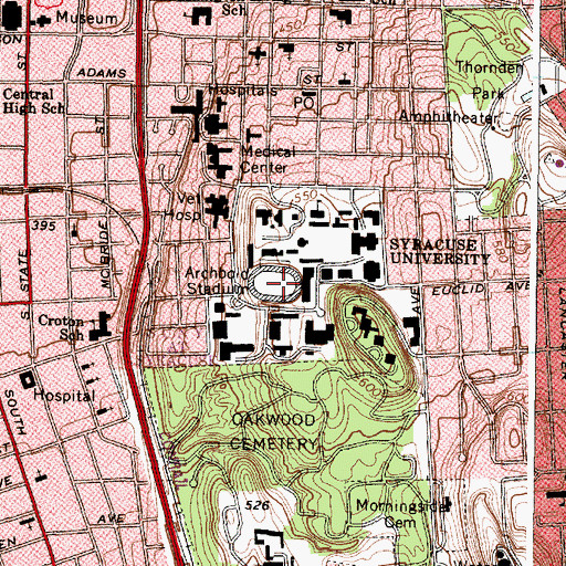 Topographic Map of Archbold Stadium (historical), NY