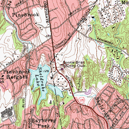 Topographic Map of Bonnie Briar Country Club, NY