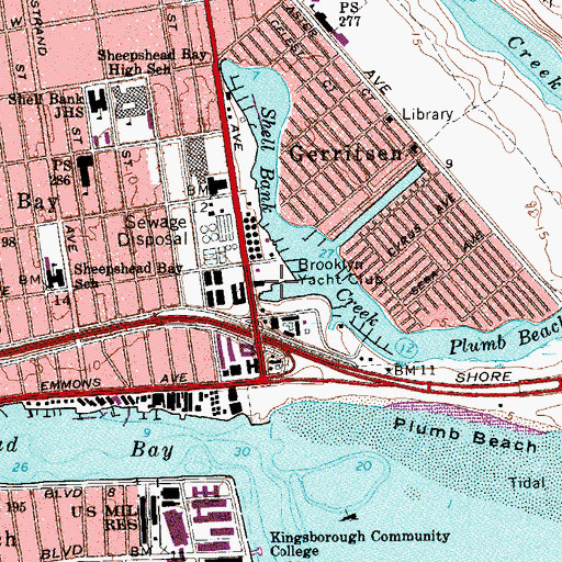 Topographic Map of Brooklyn Yacht Club, NY
