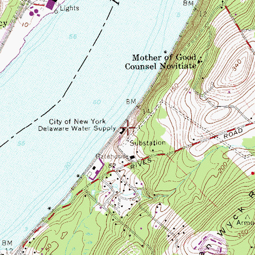 Topographic Map of City of New York Delaware Water Supply, NY