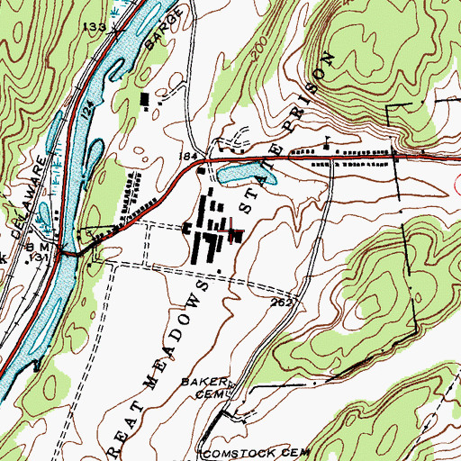 Topographic Map of Great Meadow Correctional Facility, NY