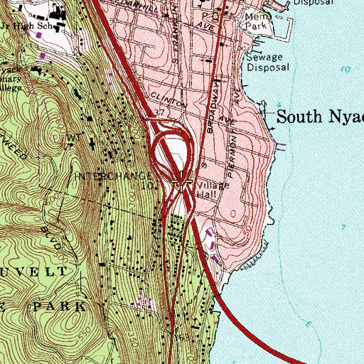 Topographic Map of Interchange 10, NY