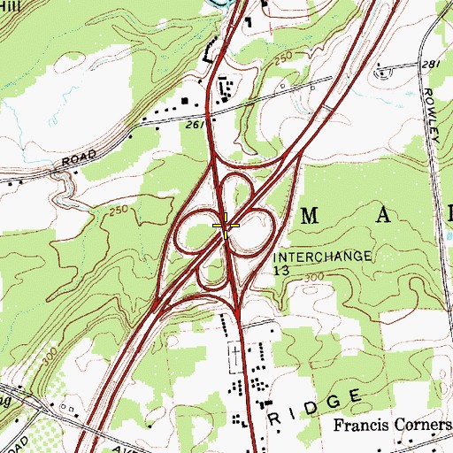 Topographic Map of Interchange 13, NY