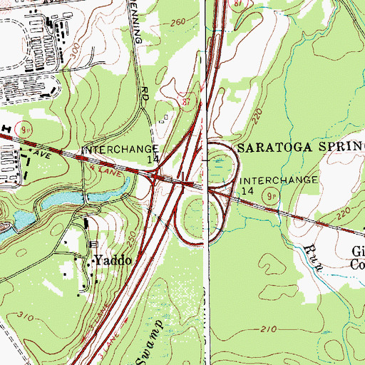 Topographic Map of Interchange 14, NY