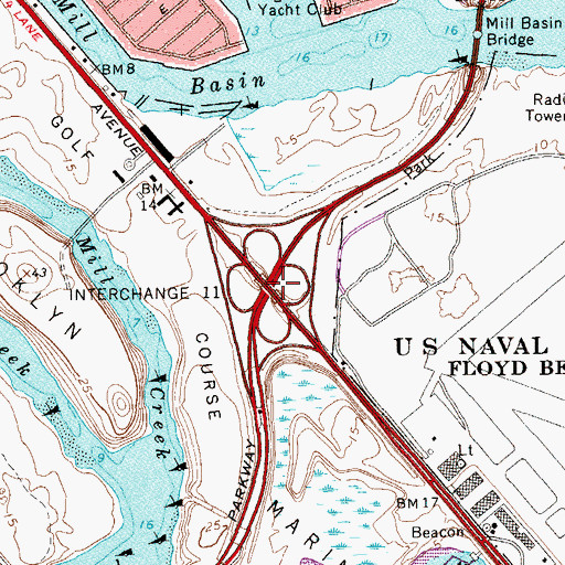 Topographic Map of Interchange 15, NY