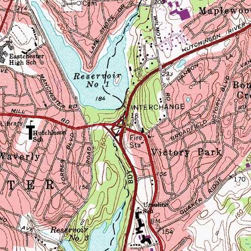 Topographic Map of Interchange 18, NY