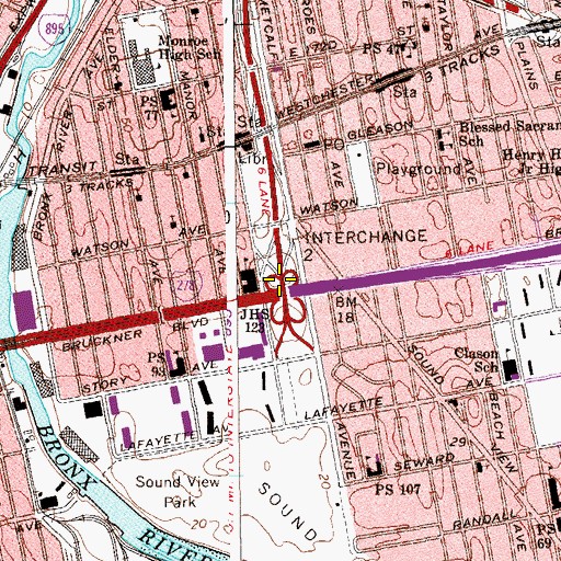 Topographic Map of Interchange 2, NY