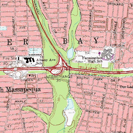 Topographic Map of Interchange 31, NY
