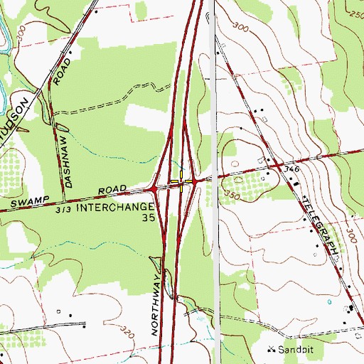 Topographic Map of Interchange 35, NY