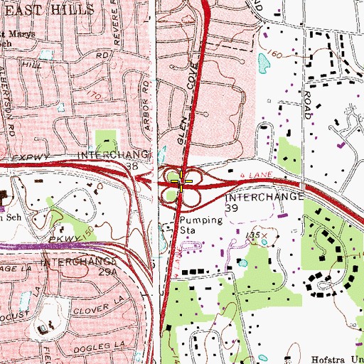 Topographic Map of Interchange 39, NY