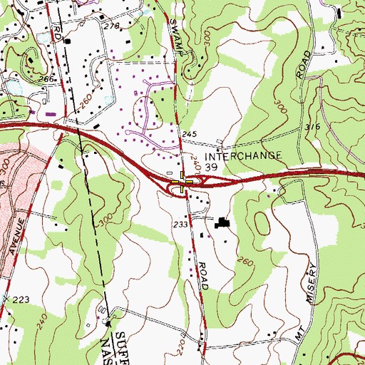 Topographic Map of Interchange 39, NY