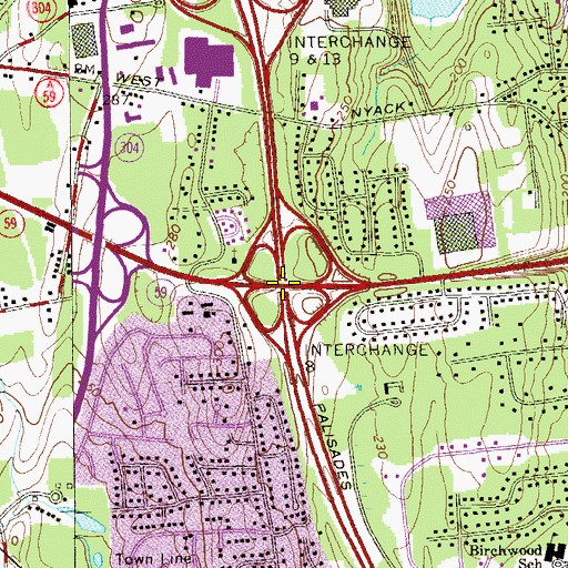 Topographic Map of Interchange 8, NY