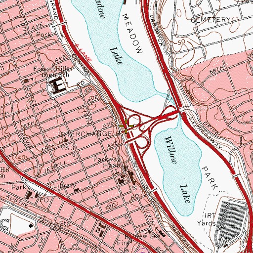 Topographic Map of Interchange 9, NY