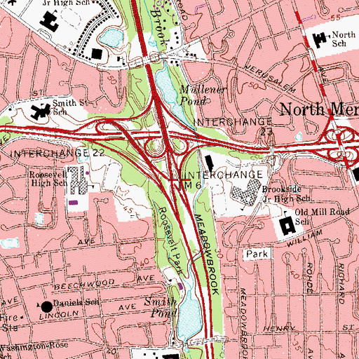 Topographic Map of Interchange M 6, NY