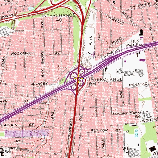 Topographic Map of Interchange Rm 1, NY