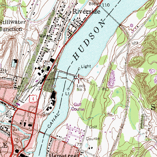 Topographic Map of Lock Number 3, NY