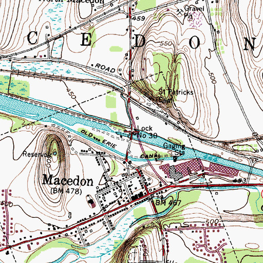 Topographic Map of Lock Number 30, NY