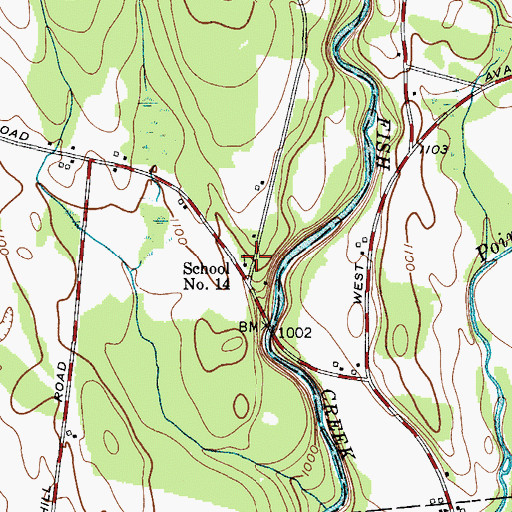 Topographic Map of School Number 14 (historical), NY