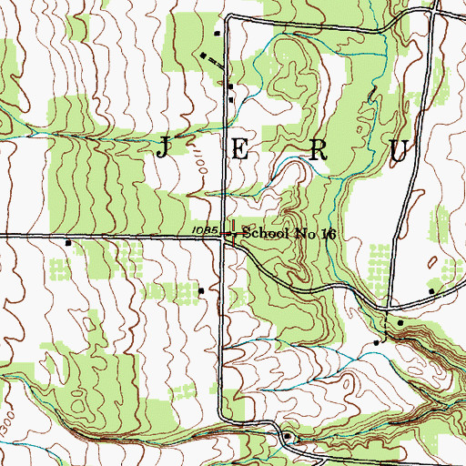 Topographic Map of School Number 16 (historical), NY