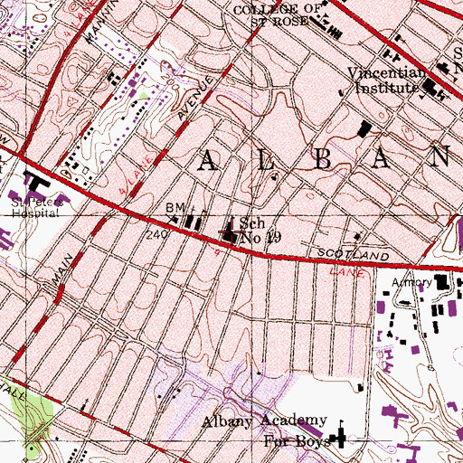 Topographic Map of School Number 19, NY