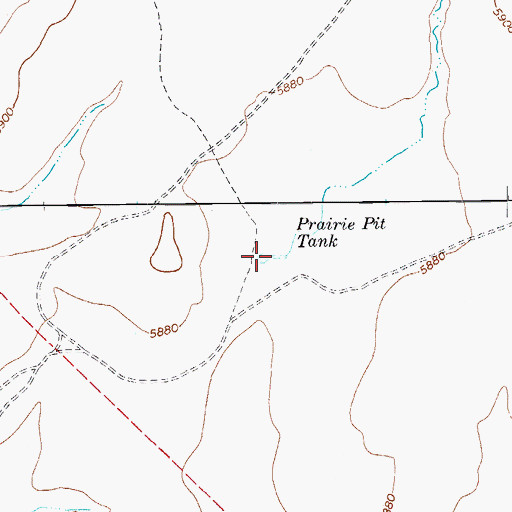Topographic Map of Prairie Pit Tank, AZ