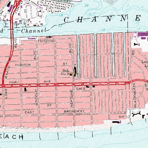 Topographic Map of East Elementary School, NY