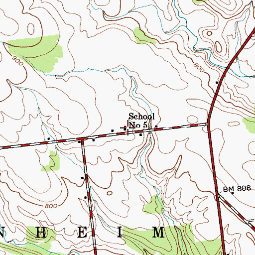 Topographic Map of School Number 5 (historical), NY