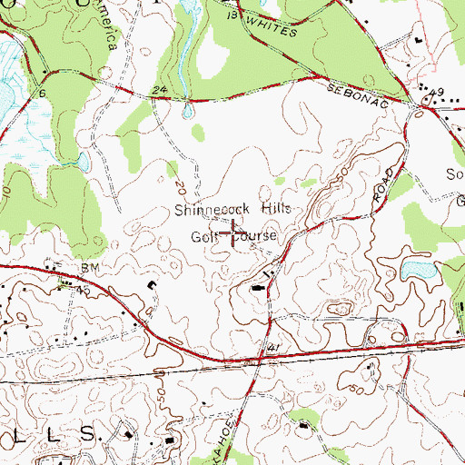 Topographic Map of Shinnecock Hills Golf Course, NY