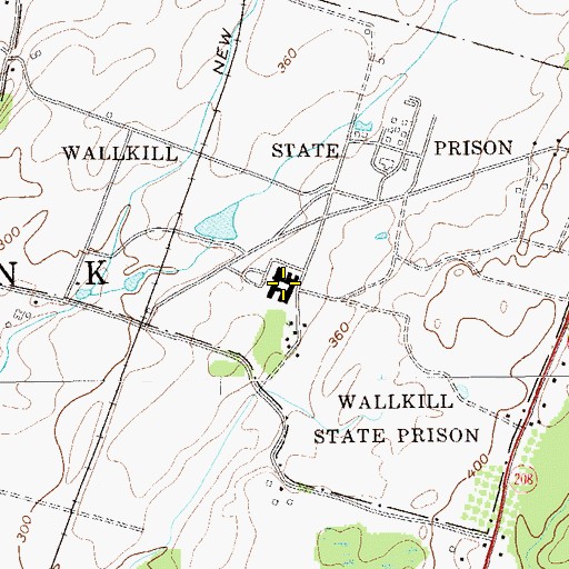 Topographic Map of Wallkill Correctional Facility, NY