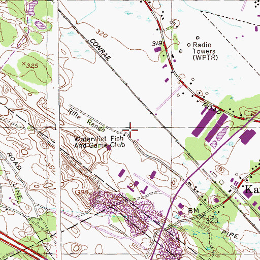 Topographic Map of Watervliet Fish and Game Club, NY