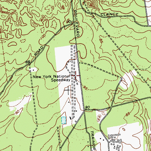 Topographic Map of New York National Speedway, NY