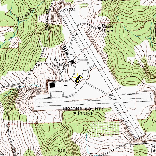 Topographic Map of Greater Binghamton Airport/Edwin A Link Field, NY
