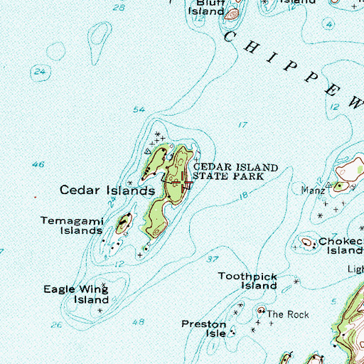 Topographic Map of Cedar Island, NY