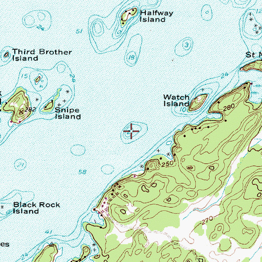 Topographic Map of Peary Shoal, NY