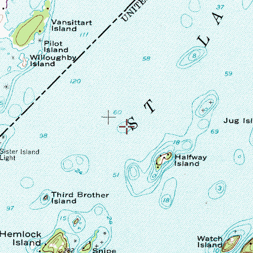 Topographic Map of Midway Shoal, NY