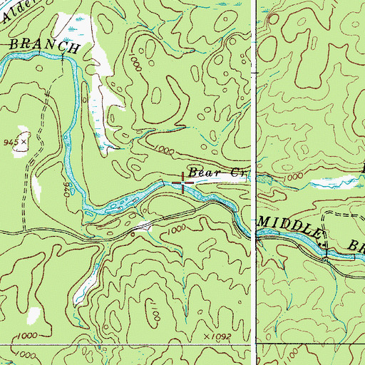 Topographic Map of Bear Creek, NY